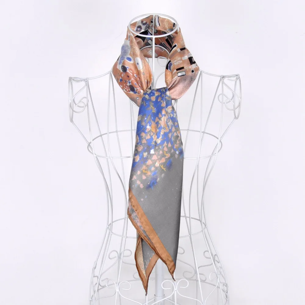 Модный женский шелковый шарф Бандана Хиджаб роскошный брендовый дизайнерский