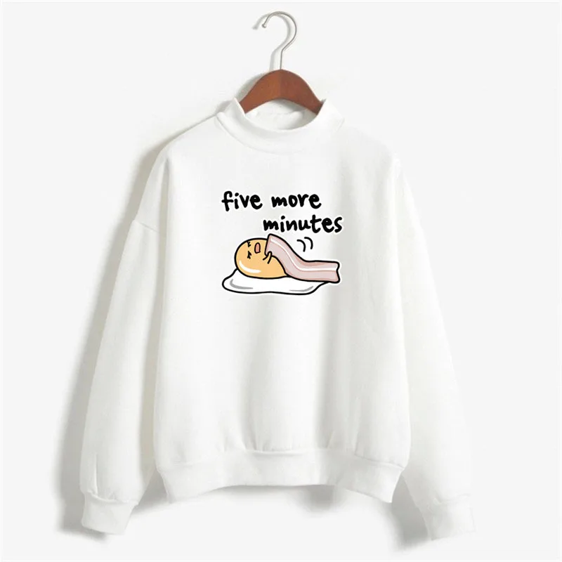 Японский Харадзюку Kawaii Gudetama толстовки с принтом для женщин ленивый яйцо негабаритных худи забавная осенняя одежда зимние розовые свитшоты