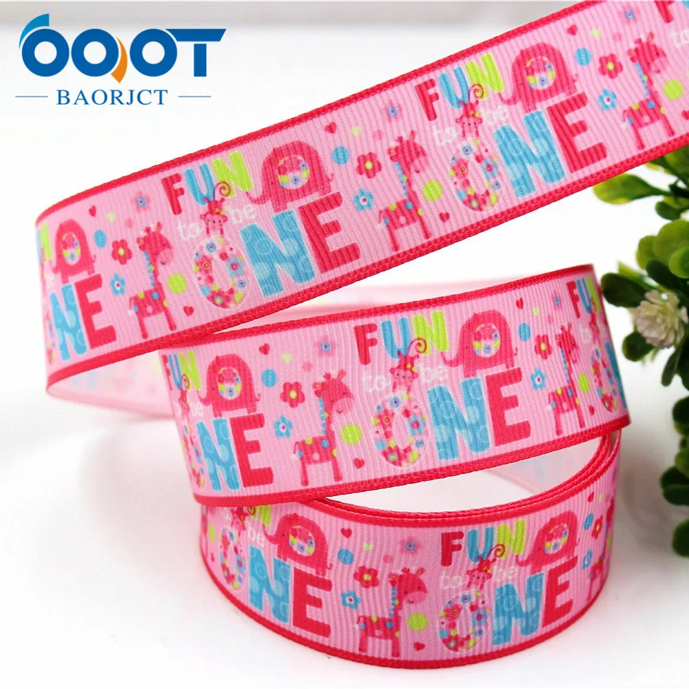 OOOT BAORJCT 176035 25mm 10yard Cartoon Ribbons Thermal transfer Printed grosgrain Wedding Accessories DIY handmade material | Дом и сад