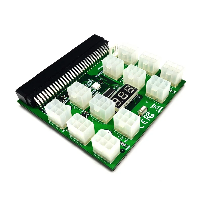 12PCS GPU 60CM 6Pin PCI-E Male to 6 + 2 Pin Power Cable 1PCS 12V 12 Port 1200W DPS-1200FB-A коммутационная плата для