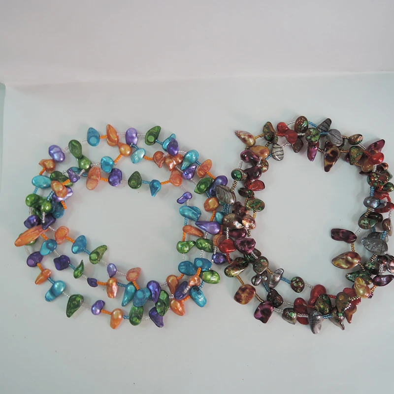 100% натуральный пресноводный жемчуг ожерелье 120 см очень модные цвета жемчужина в