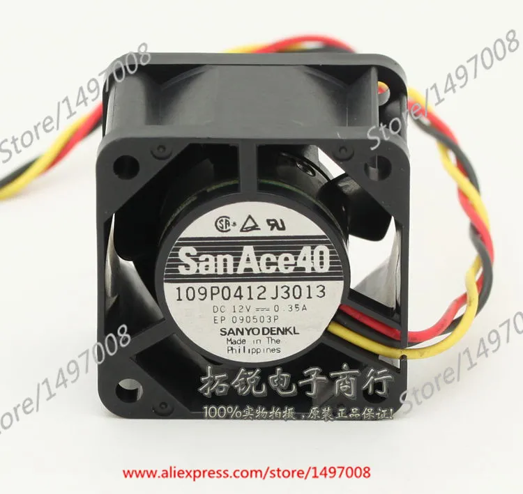 Sanyo Denki 109P0412J3013 DC 12V 0.35A 3-проводной 40x40x28 мм вентилятор охлаждения сервера