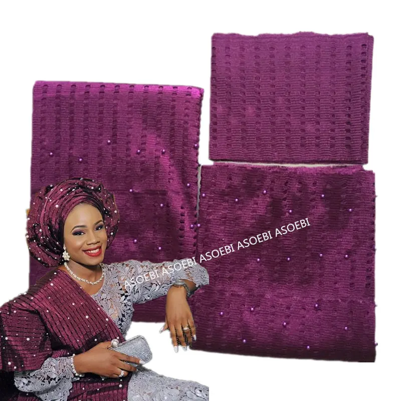 Головной убор из бисера оранжевого цвета Aso Oke высококачественный нигерийский