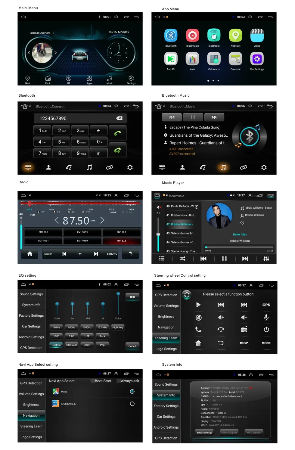 Подходит для Lexus ES Toyota windom автомобиля gps Bluetooth Радио Android 8,1 4-х ядерный Процессор 2.5D закаленное взрывозащищенное стекло HD экран головное устройство