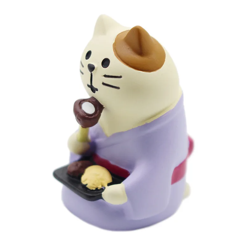 kimono calico cat Япония kawaii Мультфильм Манеки Неко талисман счастья самурайская собака ниндзя кимоно для кошек кролик Семья вечерние sakaru мебель игрушки Фигурки - Цвет: kimono calico cat