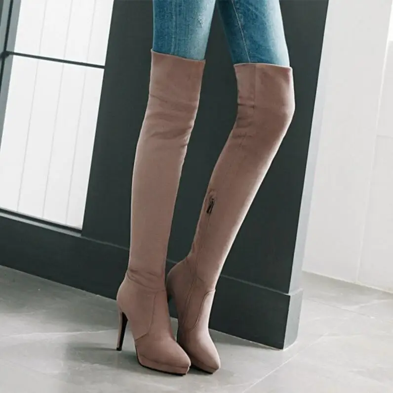 Дамские chaussure женская обувь женщина zapatos mujer sapato Сапоги выше колена тонкие Обувь