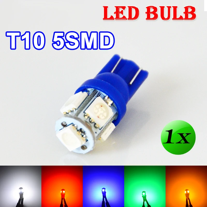 Flytop 1 X T10 5SMD светодиодный светильник 168 194 W5W Автомобильные фары 5050 SMD Лампы 12V