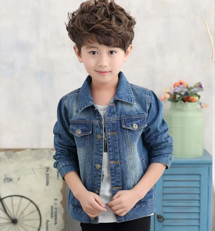 

Rlyaeiz High Quality Boys Denim Jacket Coat 2019 Spring Children Clothes Long Sleeve Jeans Jackets Casual Kids Boys Jacket 4-13Y