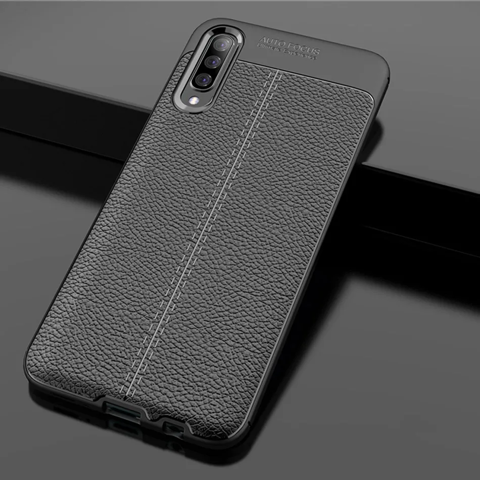 black Роскошный мягкий чехол для телефона на samsung Galaxy A20 A30 A40 A50 M10 M20 M30 A3 A7 A5 A6 Кожаный противоударный чехол Крышка - Цвет: black