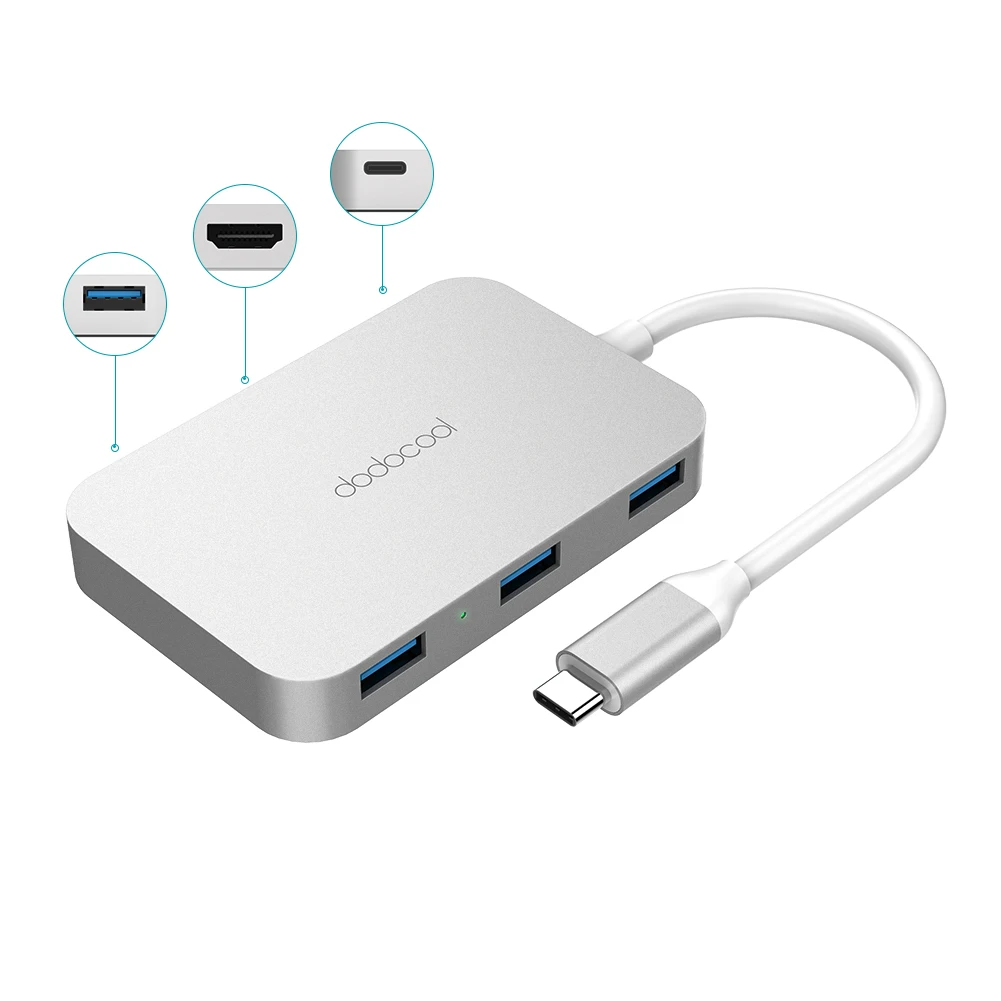 Dodocool usb концентратор usb 3,0 концентратор type c usb c концентратор с HDMI адаптер док-станция для macbook pro Аксессуары USB-C 3,1 сплиттер
