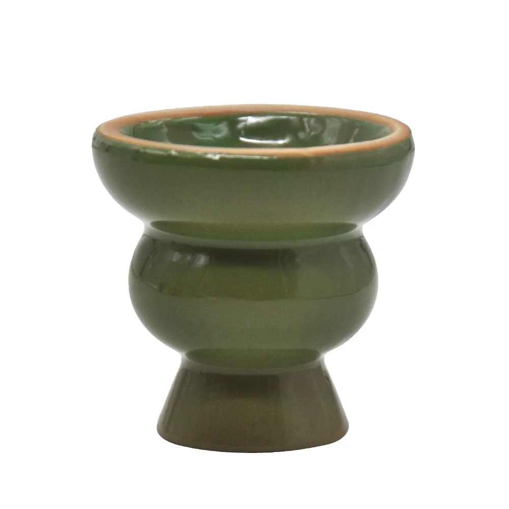 Green HORNET Ceramic Hookah Bowl Tobacco Shisha Bowl Five Holes For Hookah Chicha Narguile Accessories - Цвет: Green