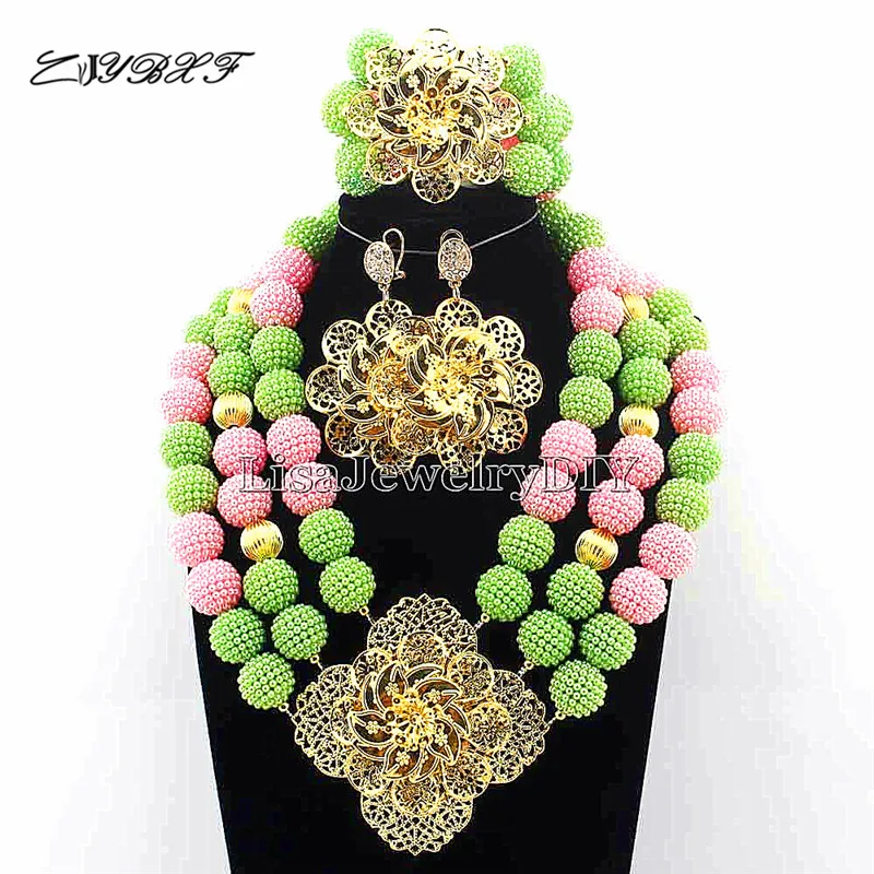 

Nigerian Wedding African Beads Rushed Classic Women Jewelry Set New Arrived Nigeria Set Necklace African Beads L1017