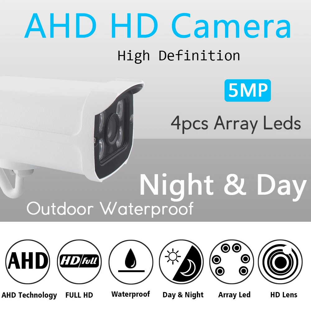 OUERTECH 5 мегапикселей XVI/TVI/CVI/CVBS/AHD в 1 AHD камера CCTV bullet наружная Водонепроницаемая Мп
