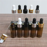20pcslot 5mlcc mini clear and amber empty dropper bottle portable aromatherapy esstenial oil bottle with glass eye dropper