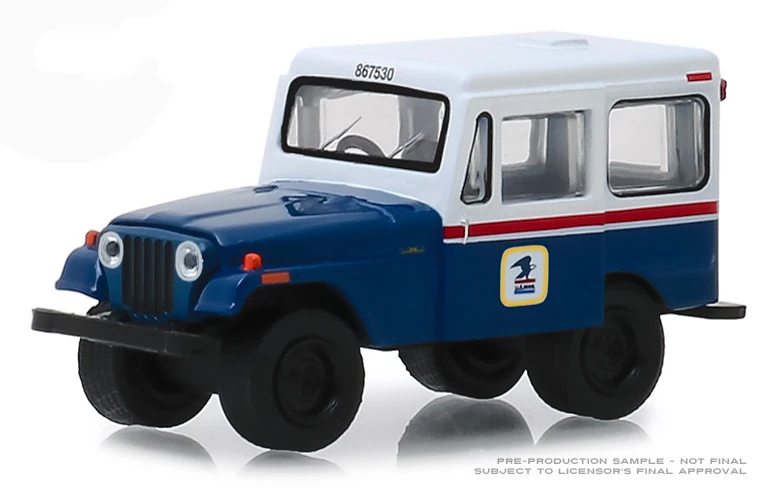 GreenLight 1:64 1971 J eep DJ-5 в синем с Белой Крышей USPS игрушечный автомобиль из сплава