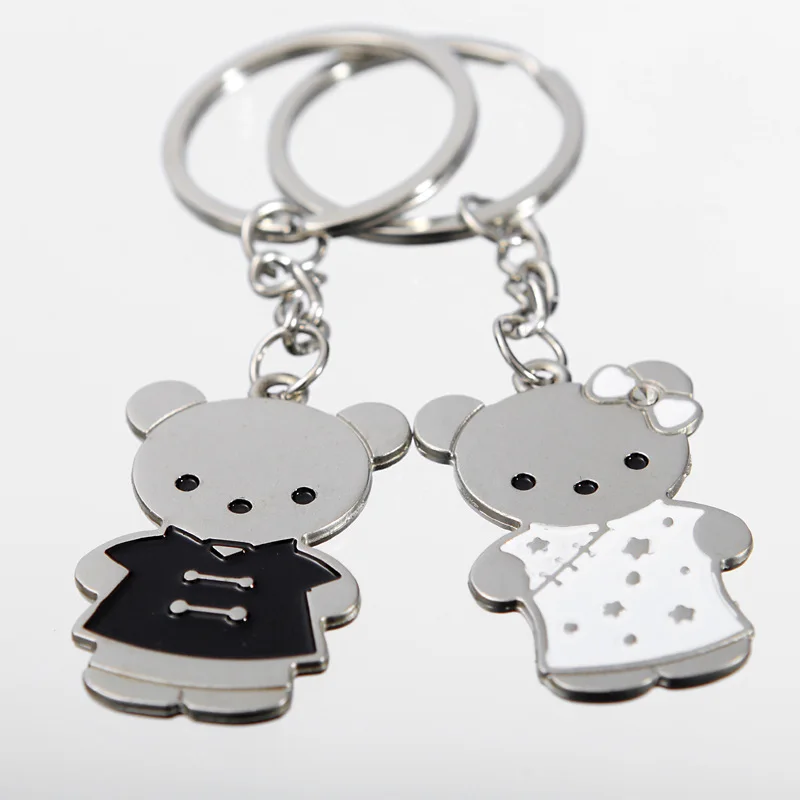 

Free ship!1lot=30pair! Cheongsam bear cute alloy Couple Fashion keychains/ lovers' keychain/Binding Combs & Spines
