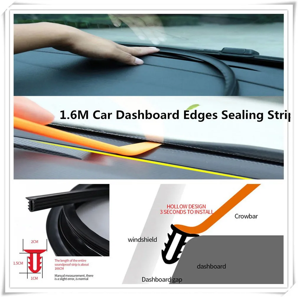 

1.6M Car Dashboard Strip Front Sealing Rubber for Toyota Tacoma Tercel Tiara Van Venza Yaris Hiace Prius V Hilux Land Cruis