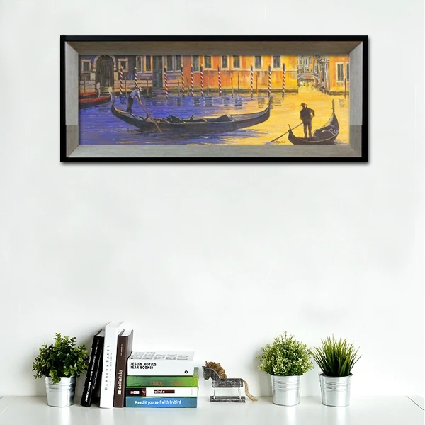 Free shipping canvas prints picture of hand painted Impressionist Italy Venice street oil painting | Дом и сад