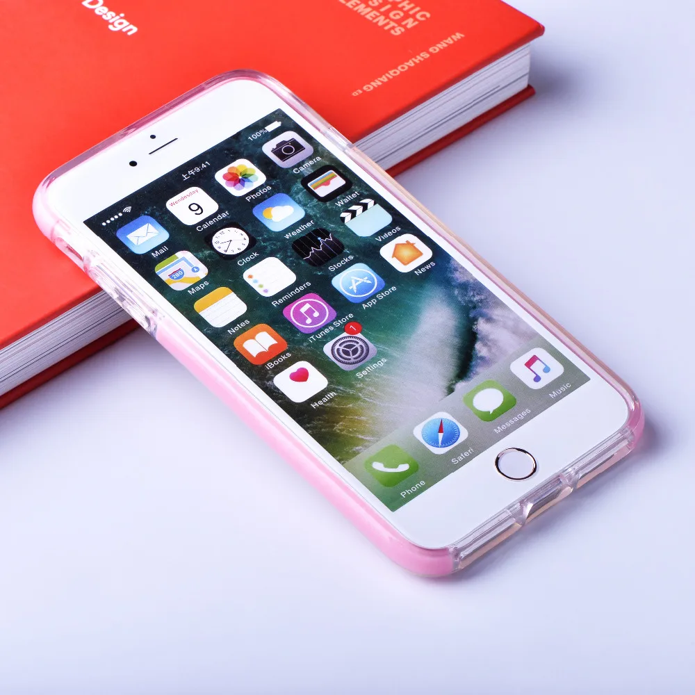 Чехол для Iphone 7 Plus 8 эргономичный тонкий полностью защитный прозрачный ТПУ + TPE