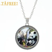 tafree moms love family affection pendant necklace vintage animal panda nordic wolf bear elephant mother baby jewelry a541