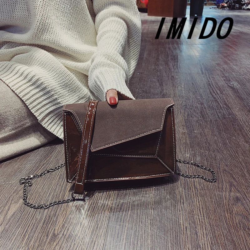 IMIDO 2019 лето новый стиль цепь Ретро лакированная кожа женская сумка через плечо