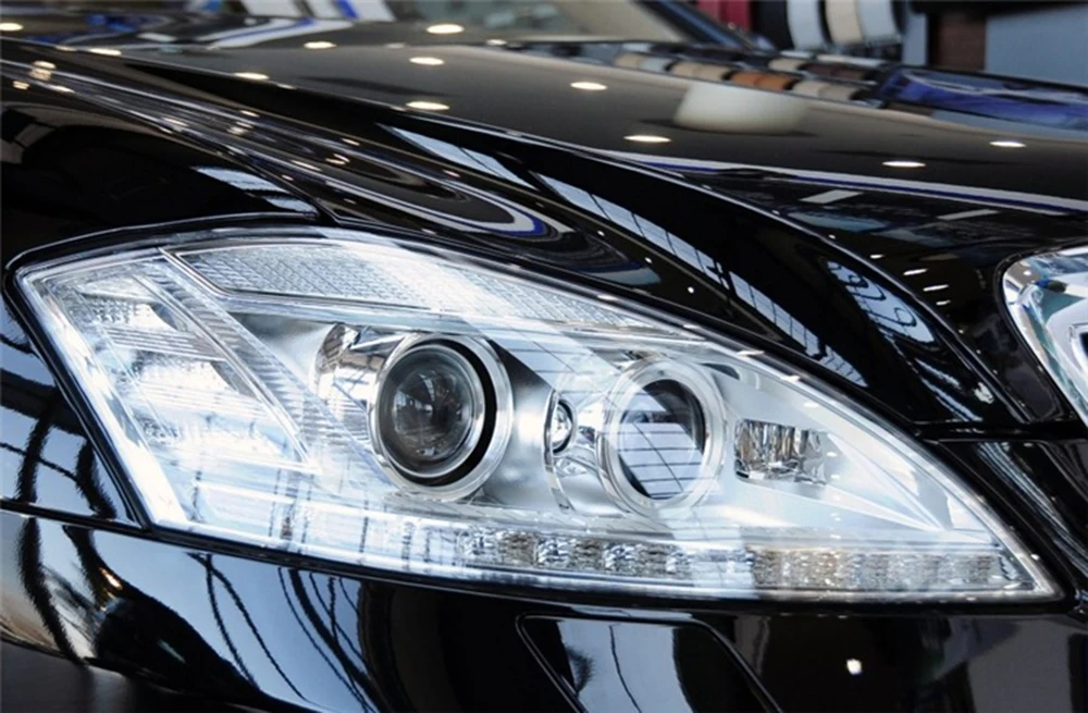 Для Mercedes-Benz W221 S280 S300 S350 S500 2011 2012 2013 Автомобильные фары прозрачные линзы Авто оболочка Крышка