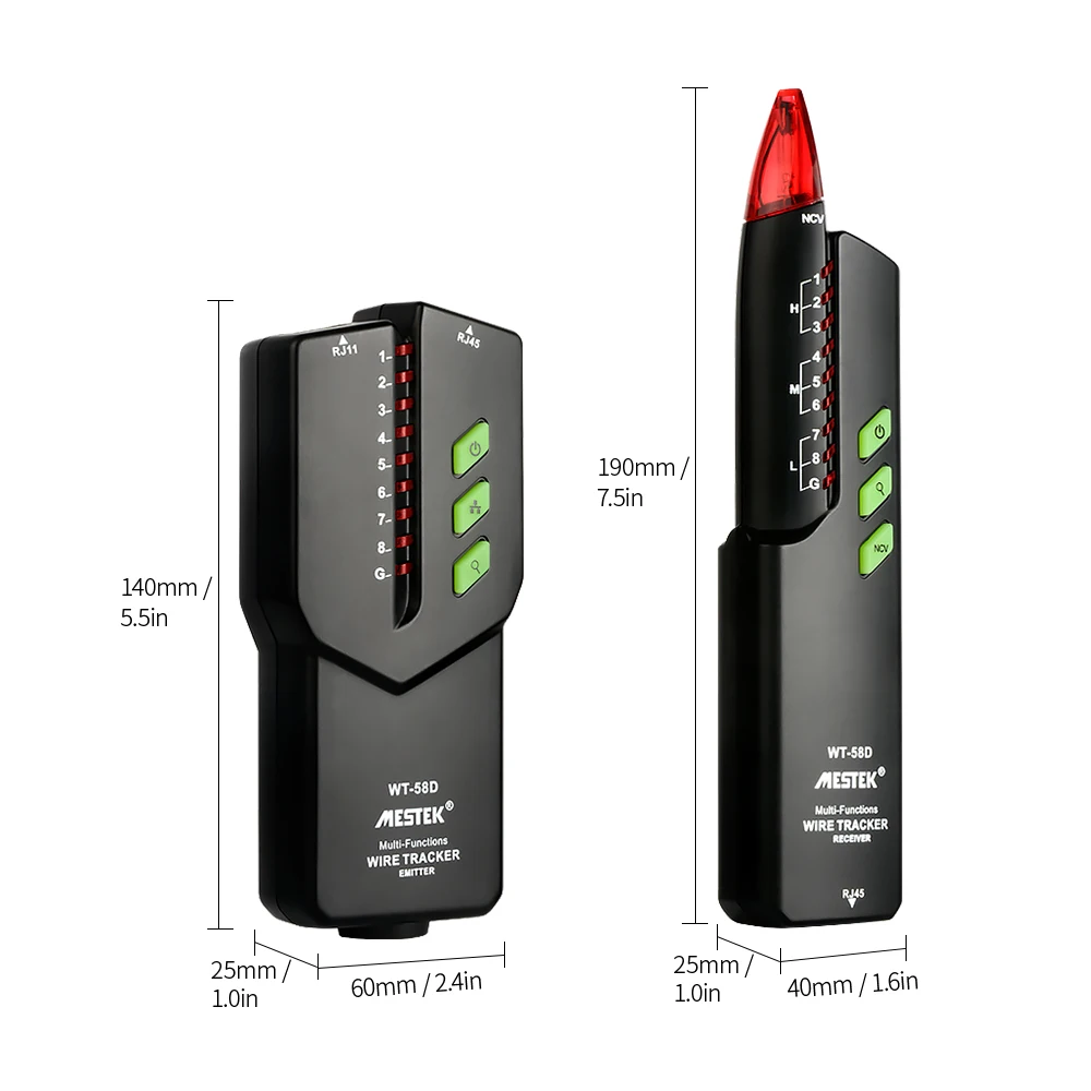 MESTEK RJ11 RJ45 никаких помех тестер для телефонного кабеля Тонер-детектор тестер сетевых кабелей Ethernet Lan NVC детектор линии Finder