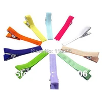 wholesale ribbon covered lined alligator clips 500pcs solid color