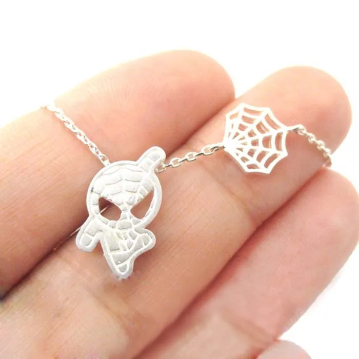 1 шт. модное ожерелье в форме человека паука и паутины супергерои Марвел для