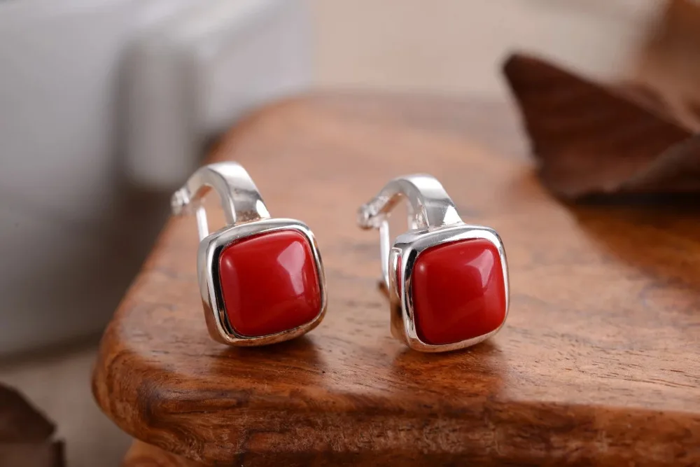 Серьги с зеленым опалом и голубым камнем | Украшения аксессуары