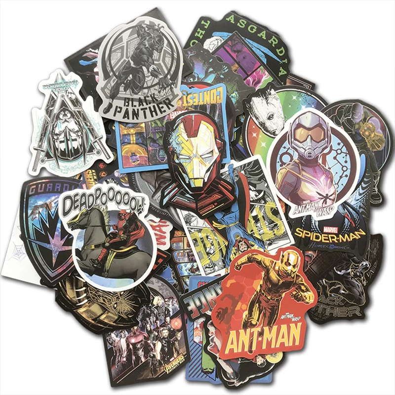 108 шт./лот, крутые наклейки Marvel Super Hero, наклейка "Мстители", упаковка для детей, игрушка в подарок, скейтборд, багаж, ноутбук, автомобильные наклейки, бомба
