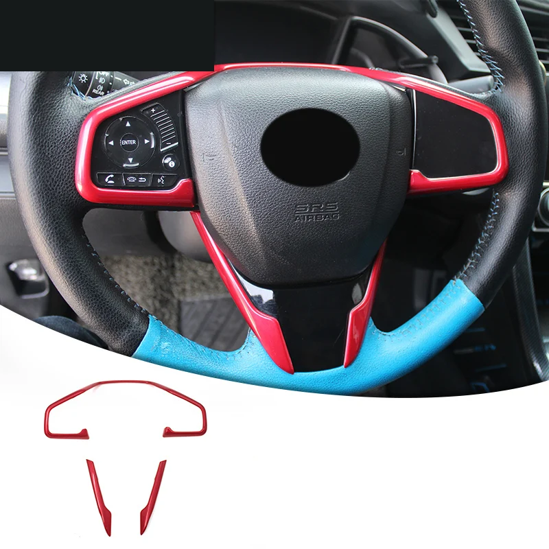 Для HONDA CIVIC 2016 2017 2018 тип R наклейка на рулевое колесо из АБС-пластика углеродного