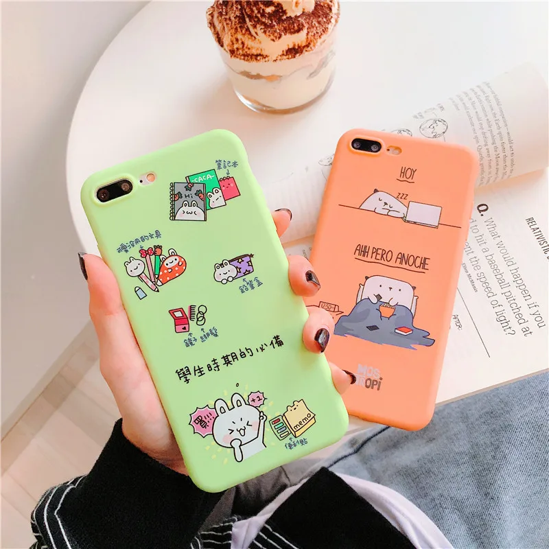 Милый чехол с кроликом для iPhone X XS MAX XR белый медведь спящий ультра-тонкий мягкий