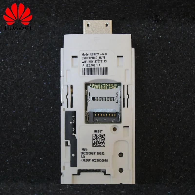 Разблокированный беспроводной маршрутизатор huawei 4G E8372 (с антенной) LTE USB Wingle