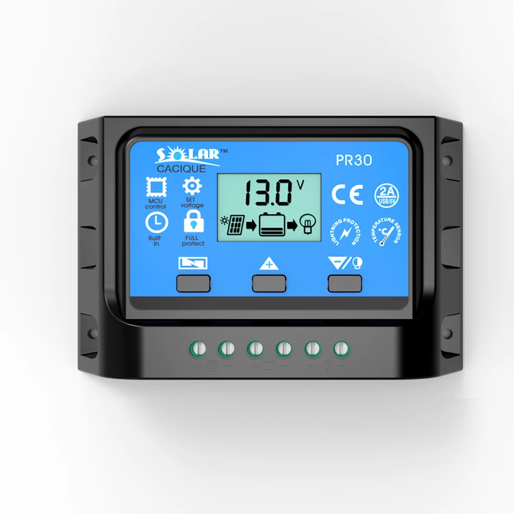 ШИМ регулятор заряда панели солнечных батарей с ЖК дисплеем 10 А 20 30 12 В/24 В батареи