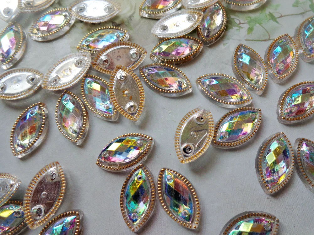 100 шт. декоративные кристаллы для вышивания 7 х15 мм|sew on crystals|sew oncrystal sew |