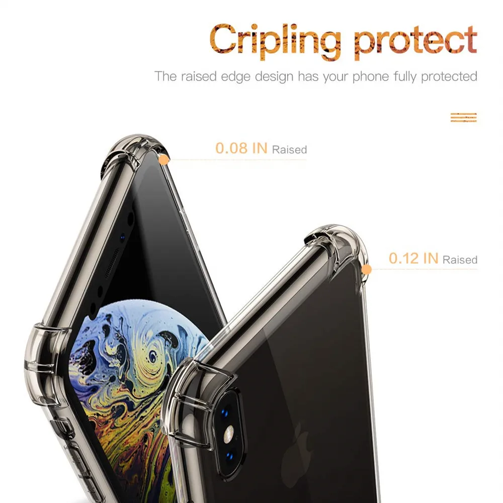 Shockproof Case For iPhone X 6 7 8 Plus Phone XS Max XR 5S 5 SE Covers Clear Soft Silicone TPU Coque |