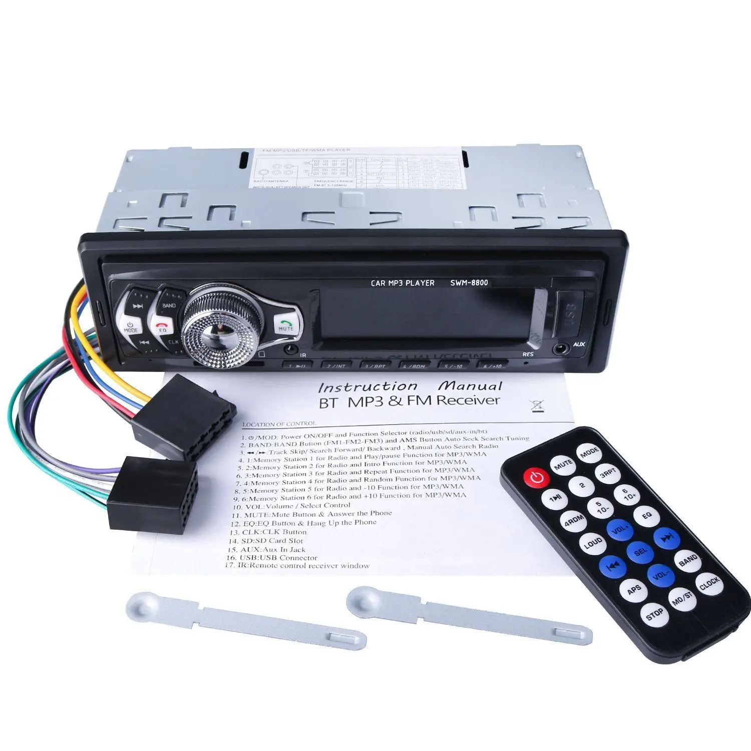 Автомобильный стерео аудио Радио MP3 плеер FM SD TF USB AUX вход 1 Din с Bluetooth mp3 bluetooth fm