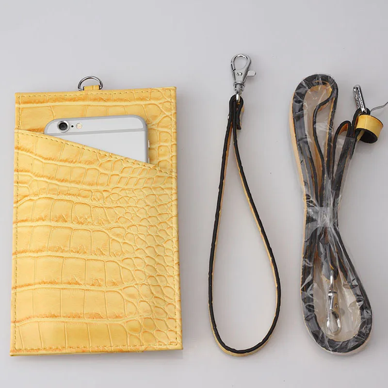 Чехол-Кошелек для телефона из воловьей кожи с тиснением под крокодила и чехлом