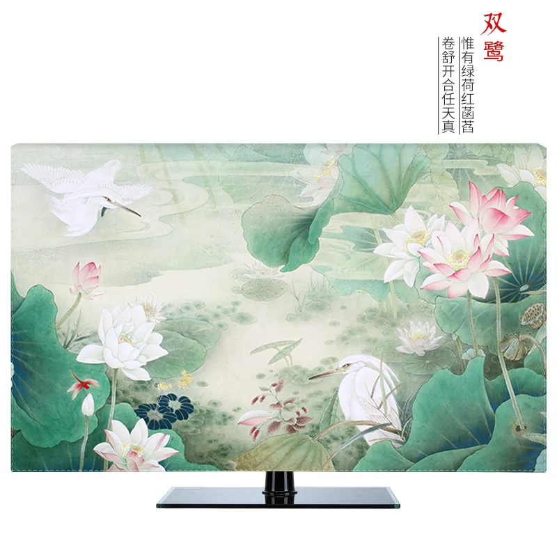 1"-80" 22 дюймов 75 дюймов экран lcd tv PC чехол декоративный капюшон занавеска картина Лилия Цветочные Locus птицы водонепроницаемый зеленый синий