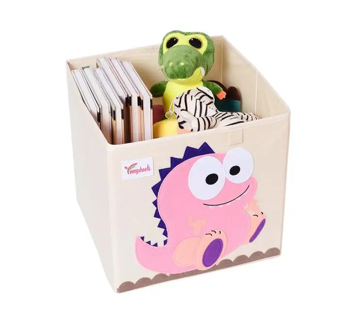 pink dinosaur Новая 3D коробка для хранения игрушек Мультяшные животные складные корзины для хранения шкаф ящик Органайзер корзина для хранения одежды детские игрушки Органайзер - Цвет: pink dinosaur