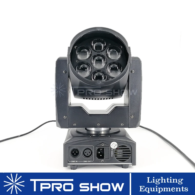 Zoom LED Wash 7x15W Мини движущаяся головка DMX Lyre сценическое освещение RGBW Смешивание