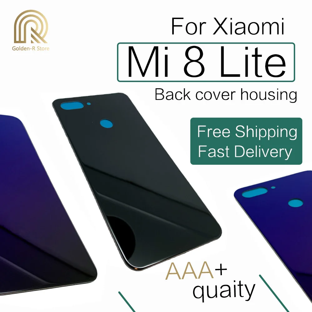 AAA Качество для Xiaomi Mi 8 Lite крышка батареи Задняя стеклянная задняя дверь корпус