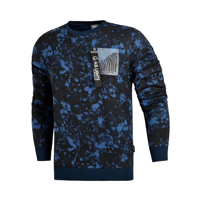 Мужской свитер с подкладкой из полиэстера Li Ning повседневный спортивный 87% хлопка