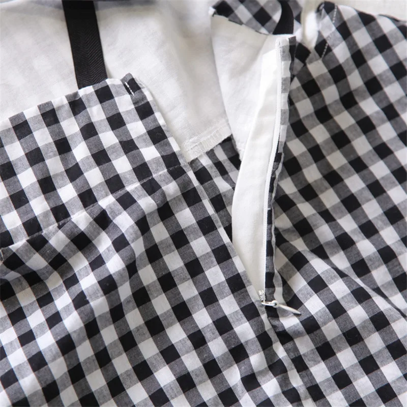 Free Shipping Fashion Kids Children Baby Girls Sweet Plaid Braces Dress Sleeveless Blackless Hot One Piece 2018 3-7Years |