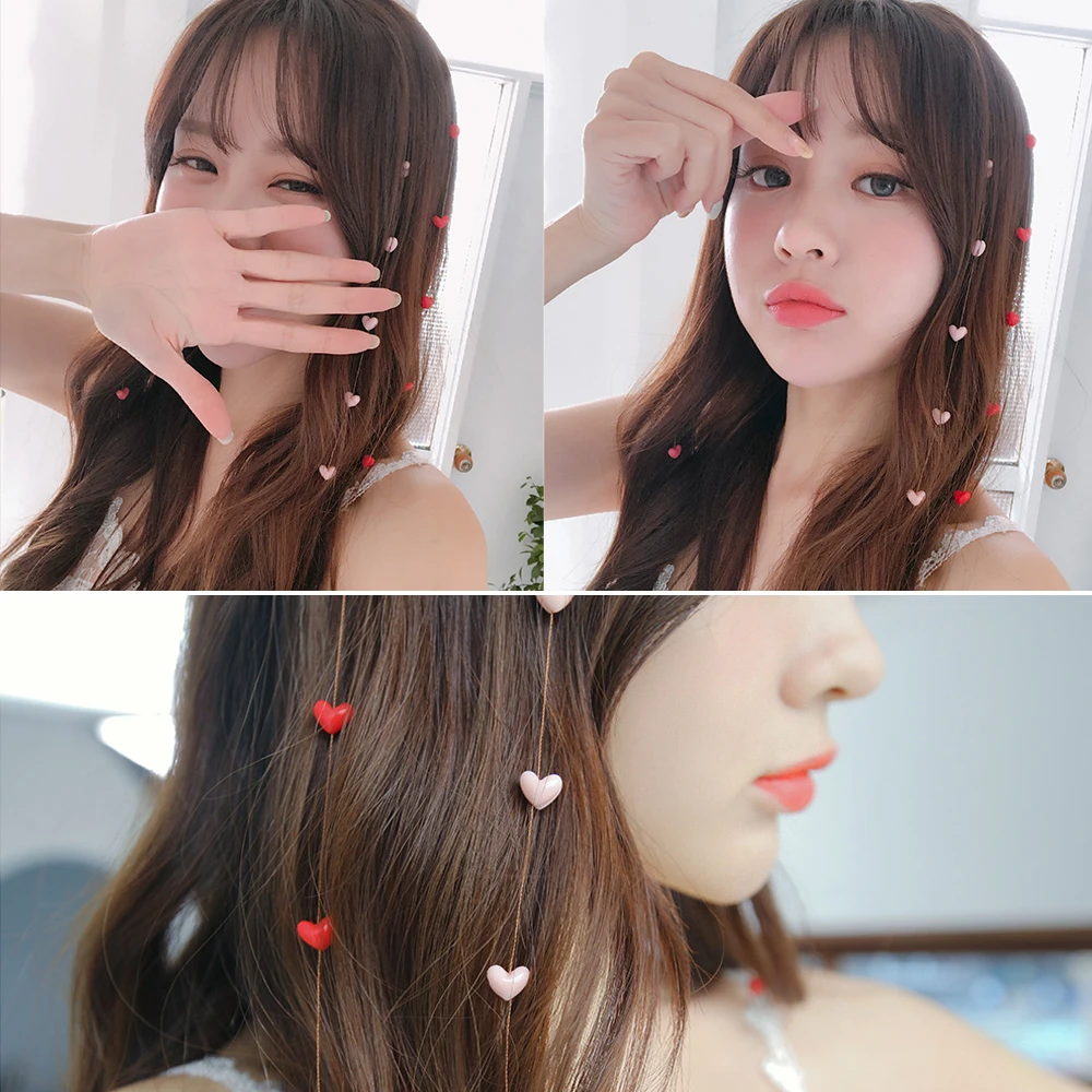 Korea Girls Sweet Heart Streamer BB Hairbrush Invisible Hair Combs Super Fairy Hairpin Accessories |