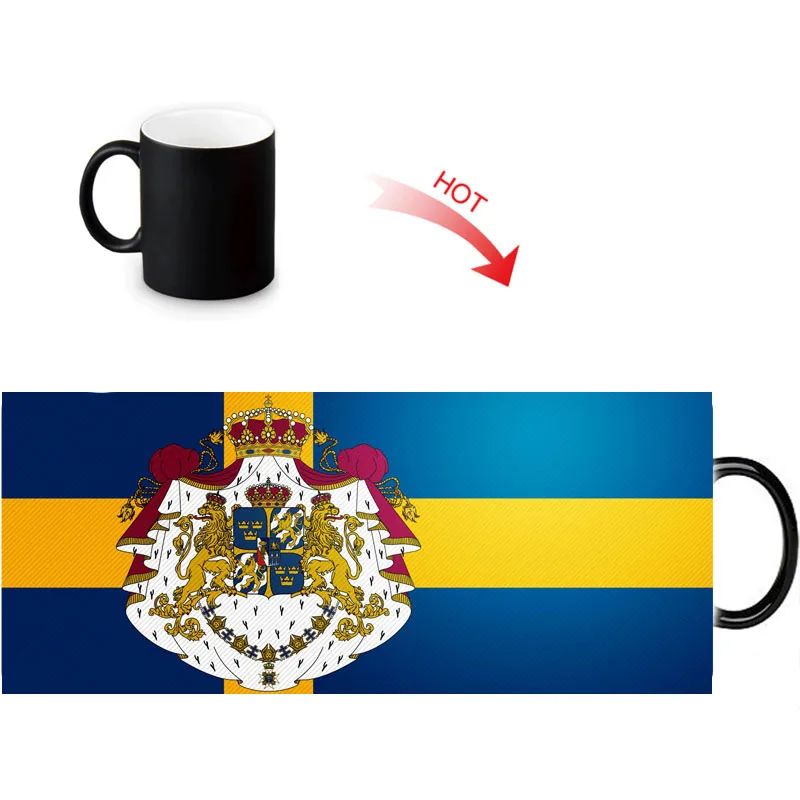 Волшебные кружки с изображением шведского флага Волшебная меняющая цвет кружка