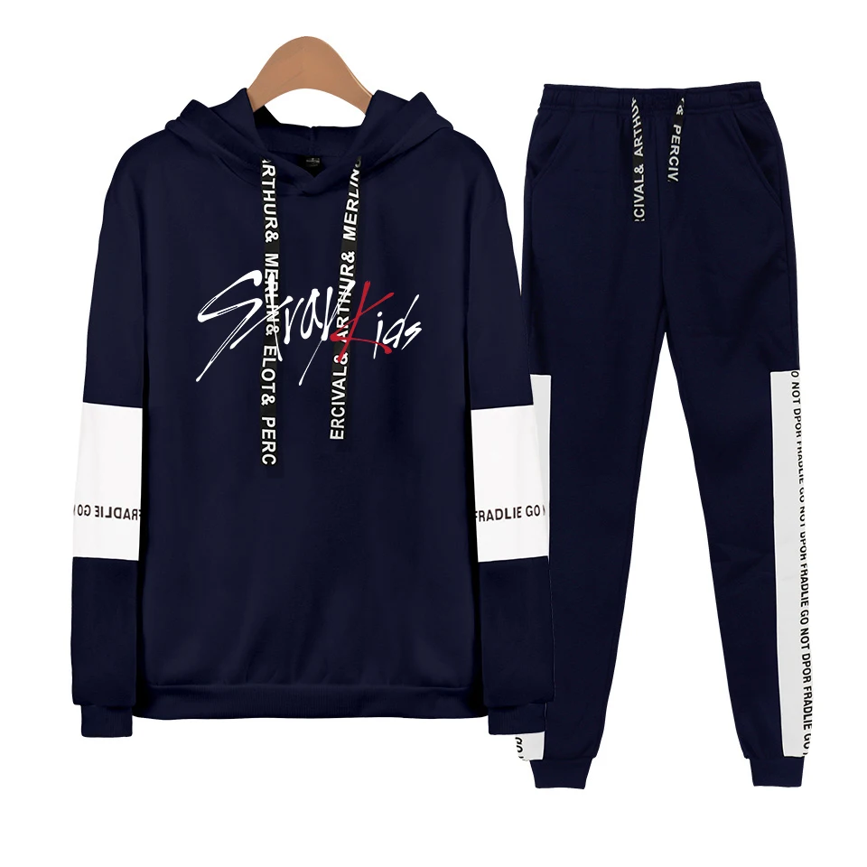 VAGROVSY толстовки/толстовки+ тренировочные брюки Kpop Stray Детский комплект для женщин и мужчин осень весна хип-хоп Stray Дети 2 шт. комплект спортивный костюм