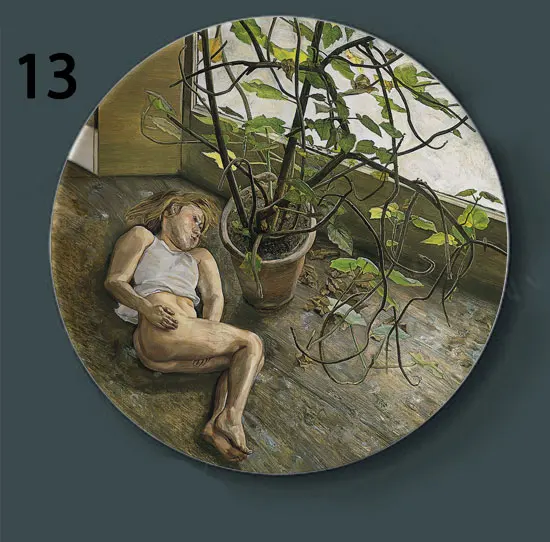 Lucian Freud Paintign декоративная тарелка, подвесная тарелка, духовный мир, керамическое блюдо, реалистичный характер, живопись, ирландский паб, Декор - Цвет: 13