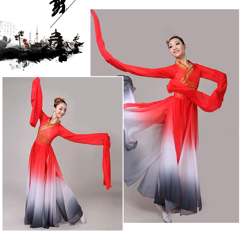 Костюм Hanfu hmong классический костюм Женские Рукава феи танцевальные костюмы с